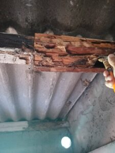 殘破不堪的木樑