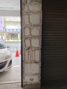 牆壁上的白蟻足跡